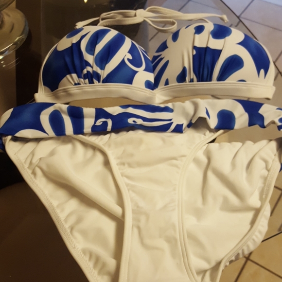 Blue and white swimsuit - Picture 1 of 3